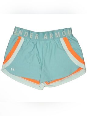 Under Armor Turquoise and Orange Athletic Shorts Pockets Sz Medium Activewear